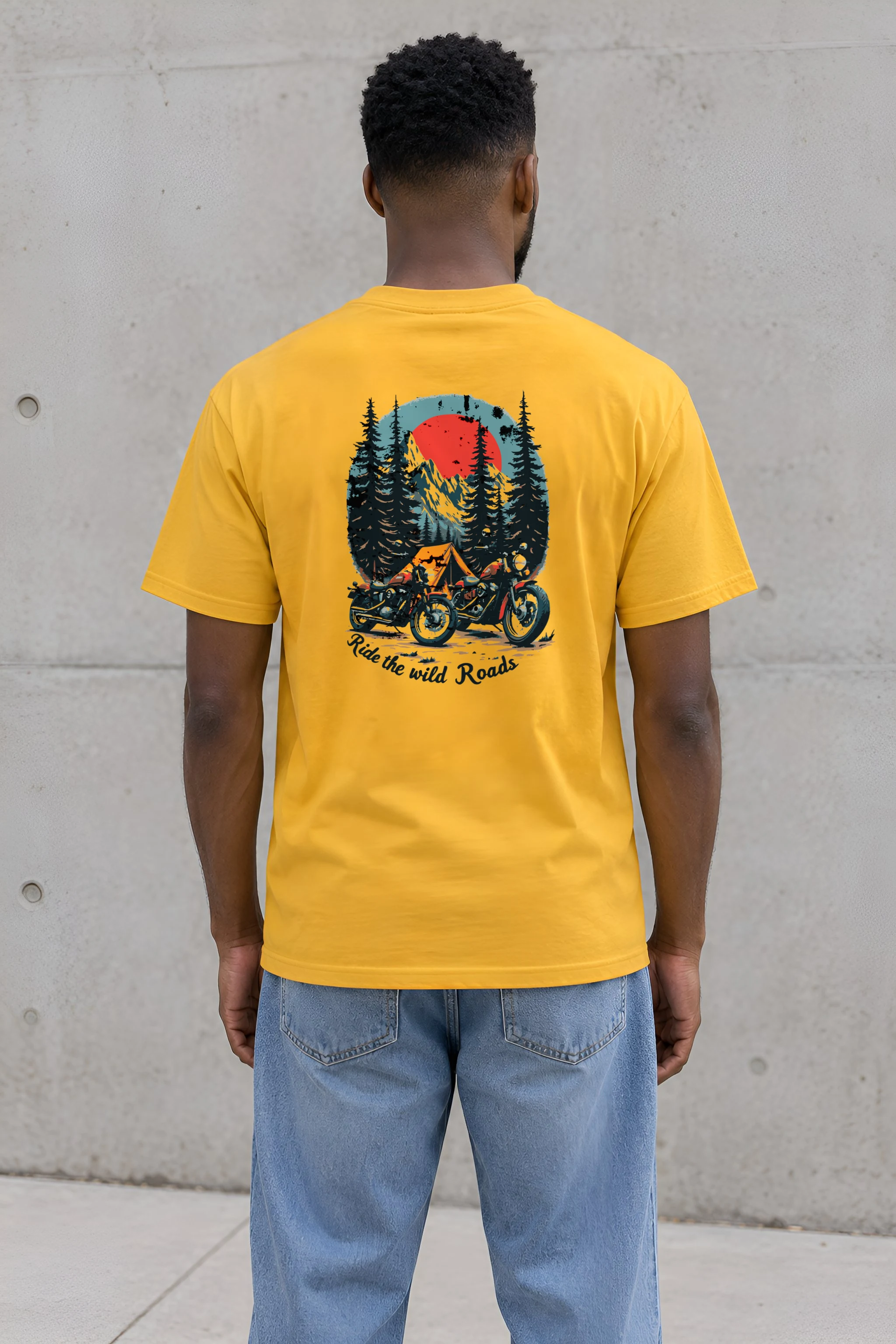 "Ride The Wild Roads" Heavyweight Unisex Crewneck T-shirt