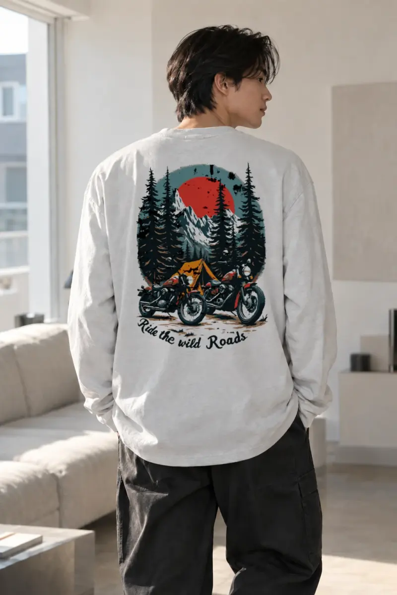 “Ride The Wild Roads” Unisex Longsleeve T-shirt | Gildan 2400