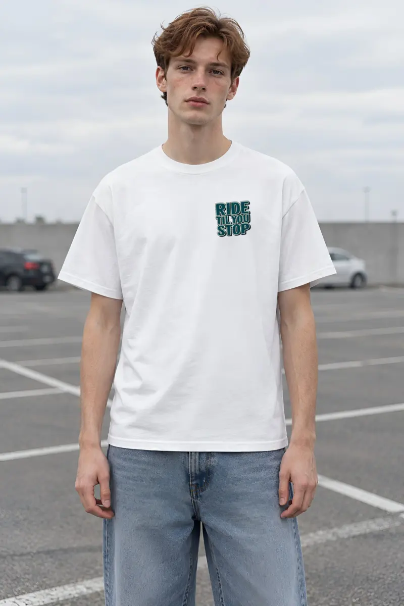 "Ride Til You Stop" Heavyweight Unisex Crewneck T-shirt