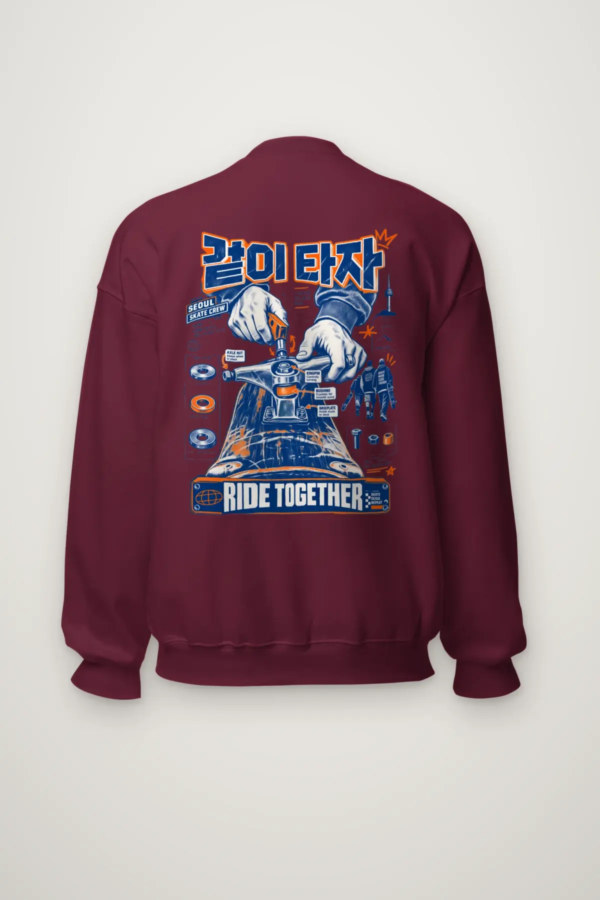 "Ride Together Seoul" Heavy Blend Unisex Crewneck Sweatshirt