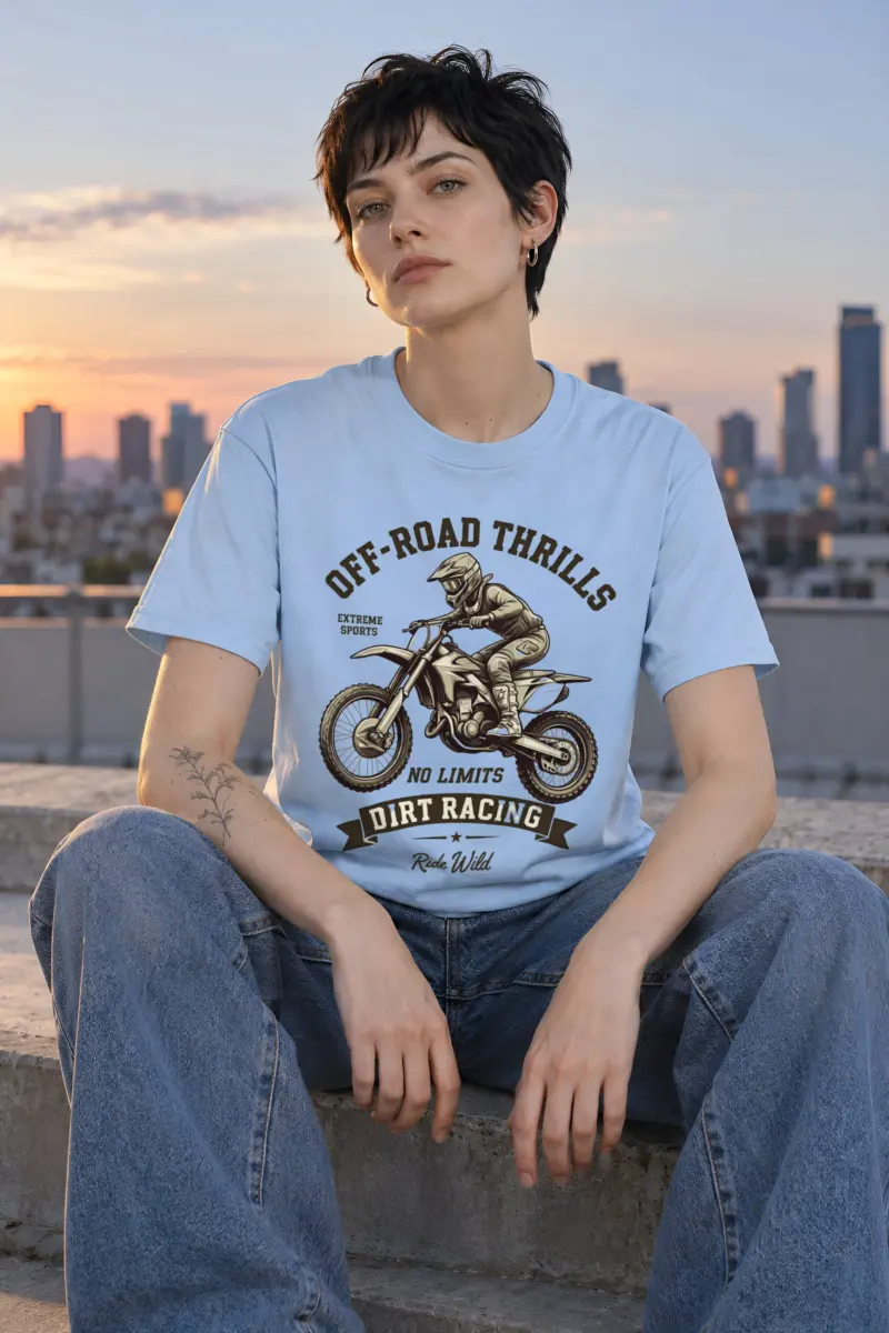 "Ride Wild" Heavyweight Unisex Crewneck T-shirt