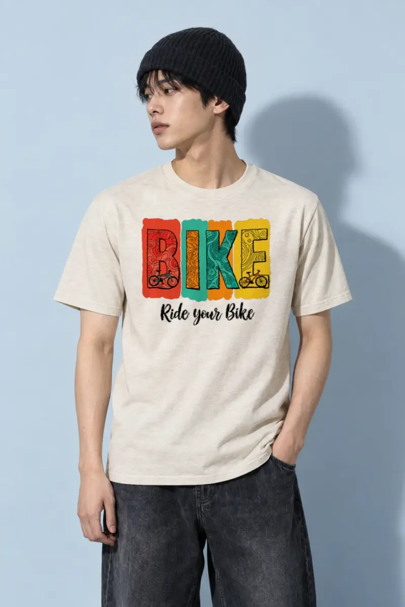"Ride Your Bike" Heavyweight Unisex Crewneck T-shirt