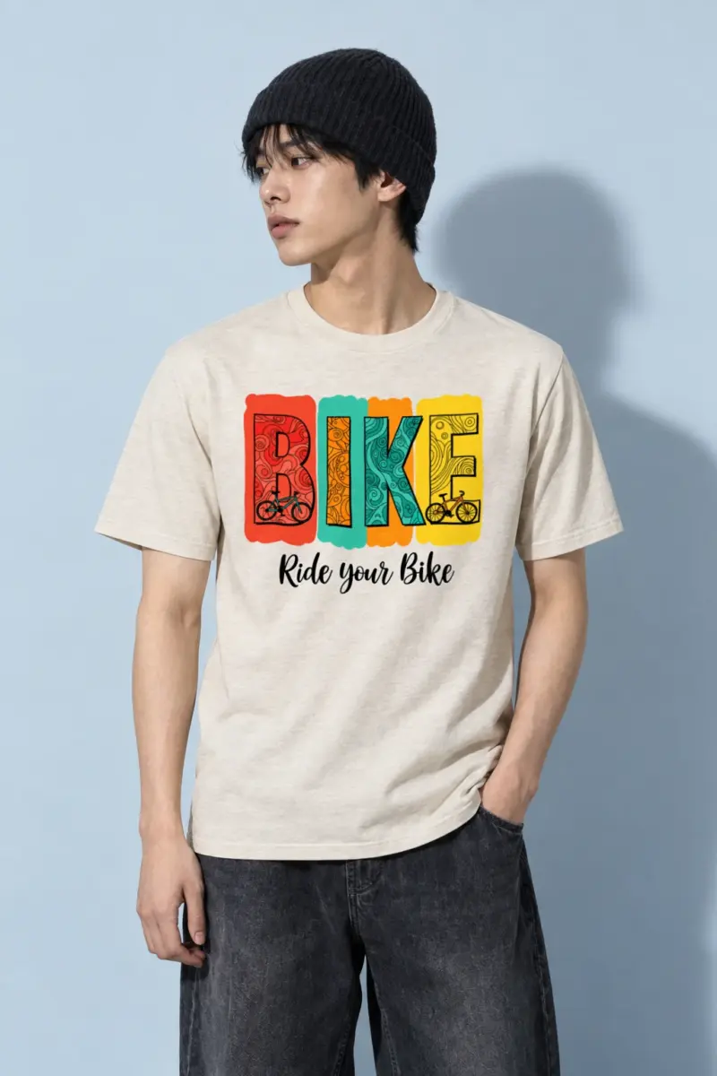 "Ride Your Bike" Heavyweight Unisex Crewneck T-shirt