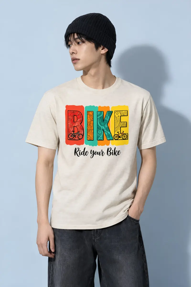 "Ride Your Bike" Heavyweight Unisex Crewneck T-shirt