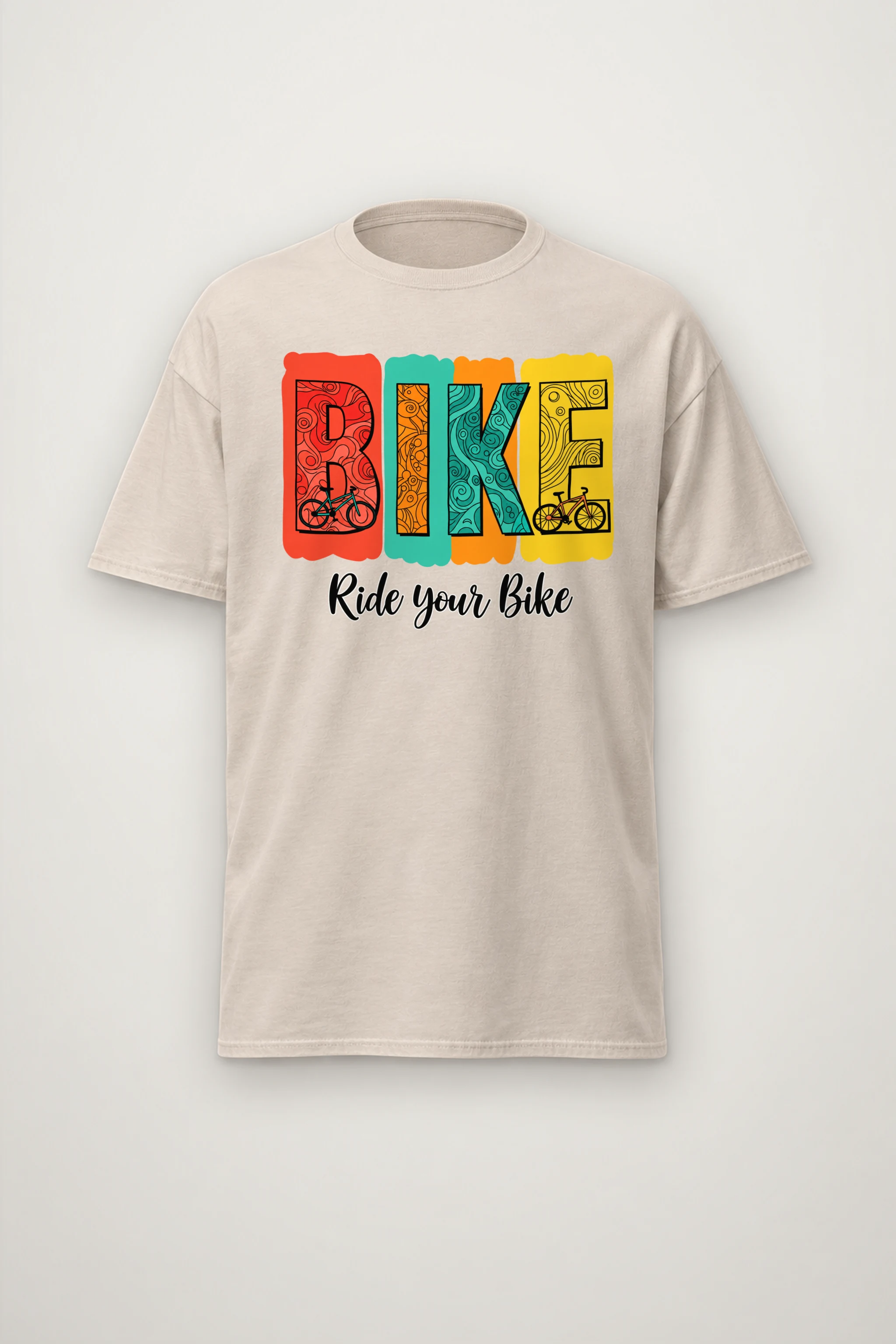 "Ride Your Bike" Heavyweight Unisex Crewneck T-shirt