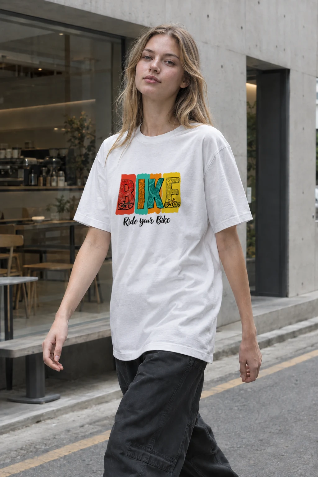 "Ride Your Bike" Heavyweight Unisex Crewneck T-shirt | Gildan 5000
