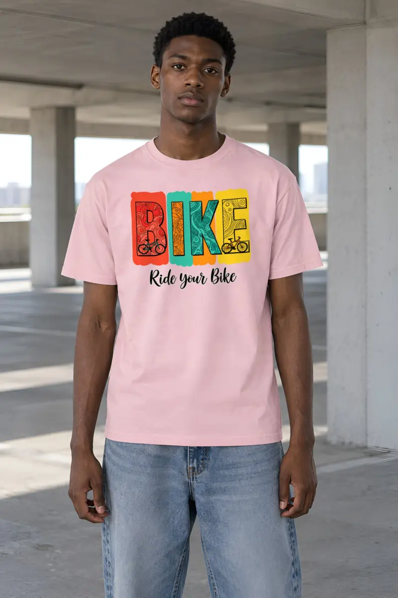 "Ride Your Bike" Heavyweight Unisex Crewneck T-shirt