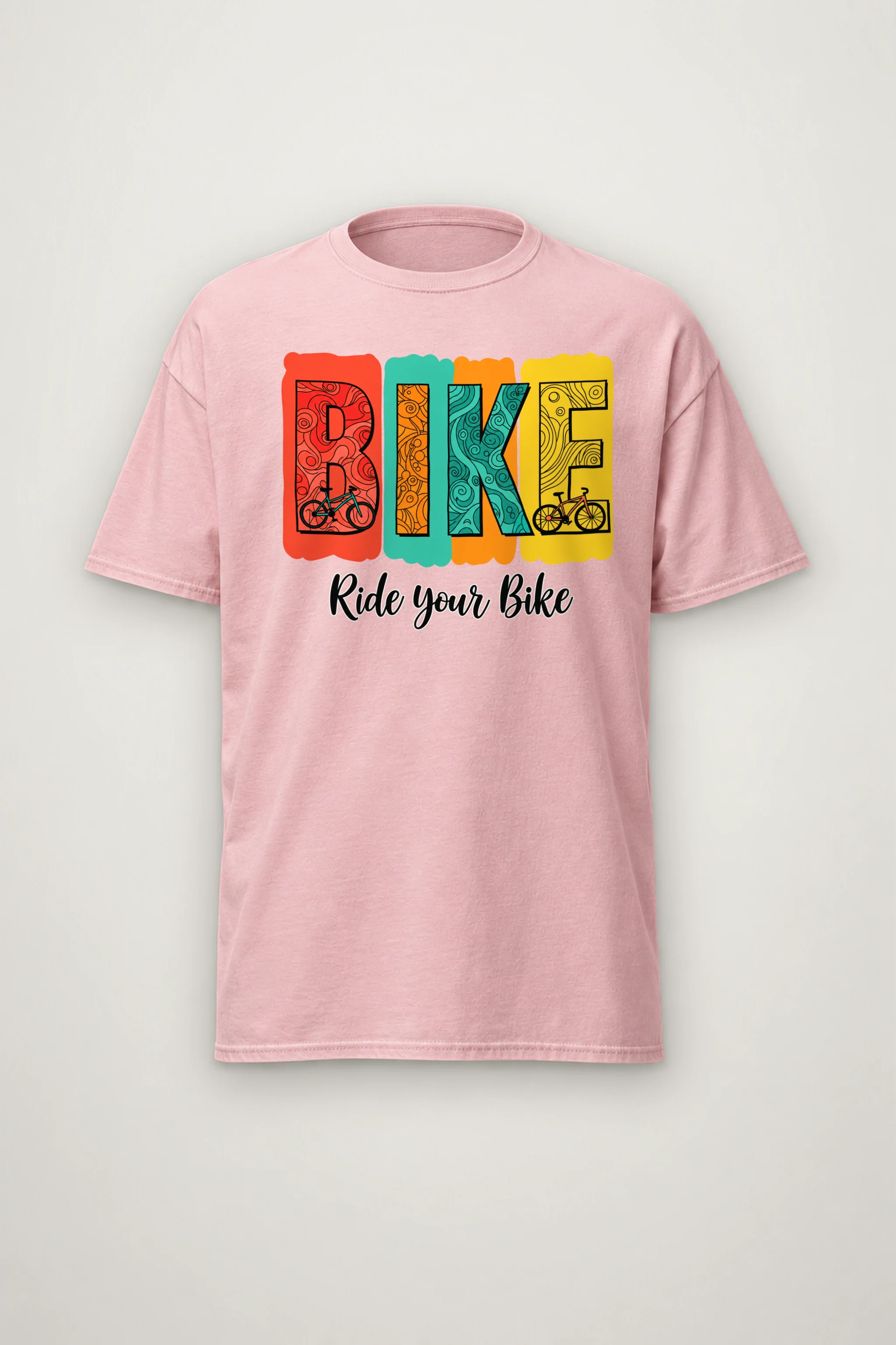 "Ride Your Bike" Heavyweight Unisex Crewneck T-shirt
