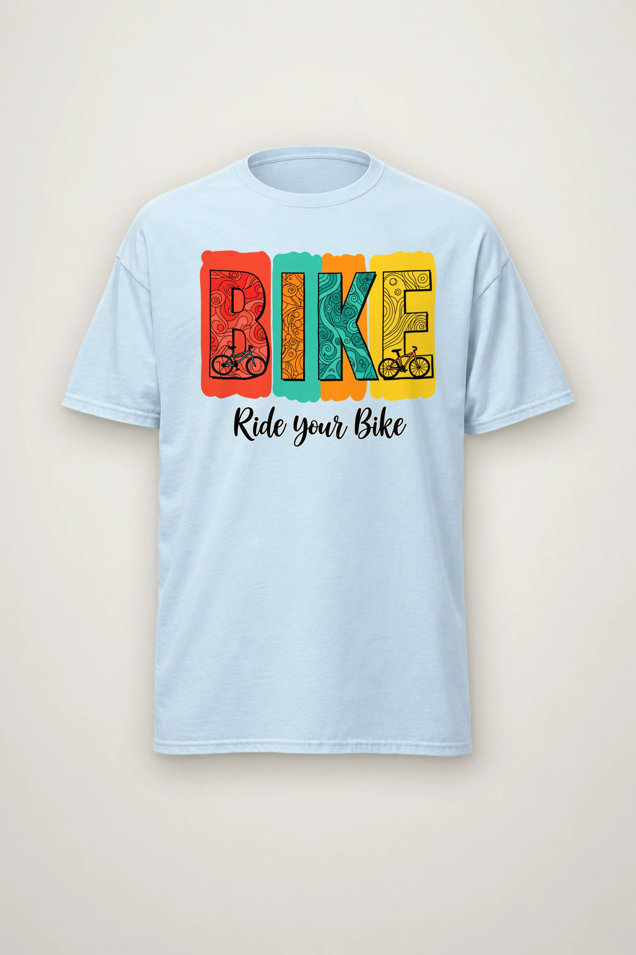"Ride Your Bike" Heavyweight Unisex Crewneck T-shirt