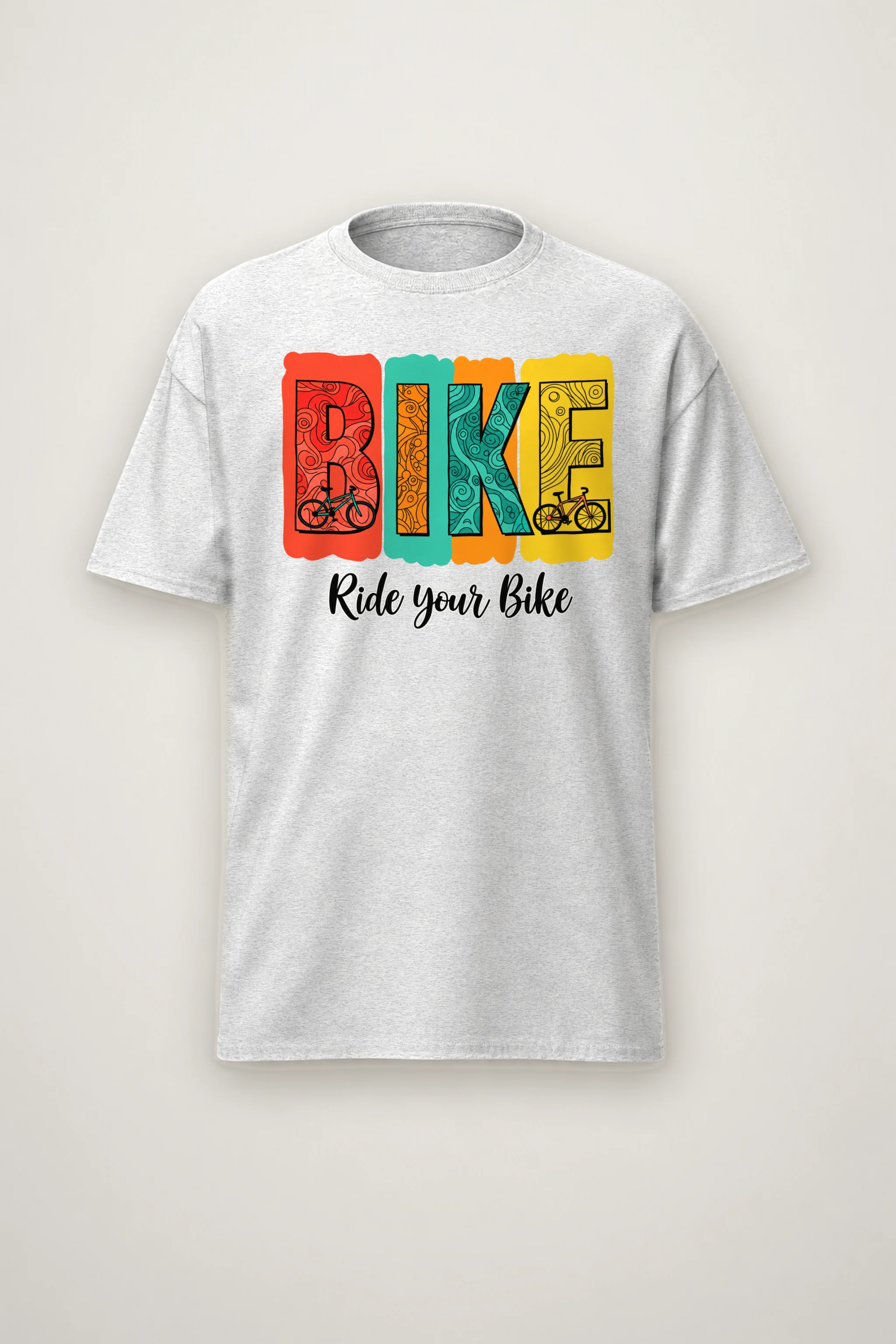 "Ride Your Bike" Heavyweight Unisex Crewneck T-shirt