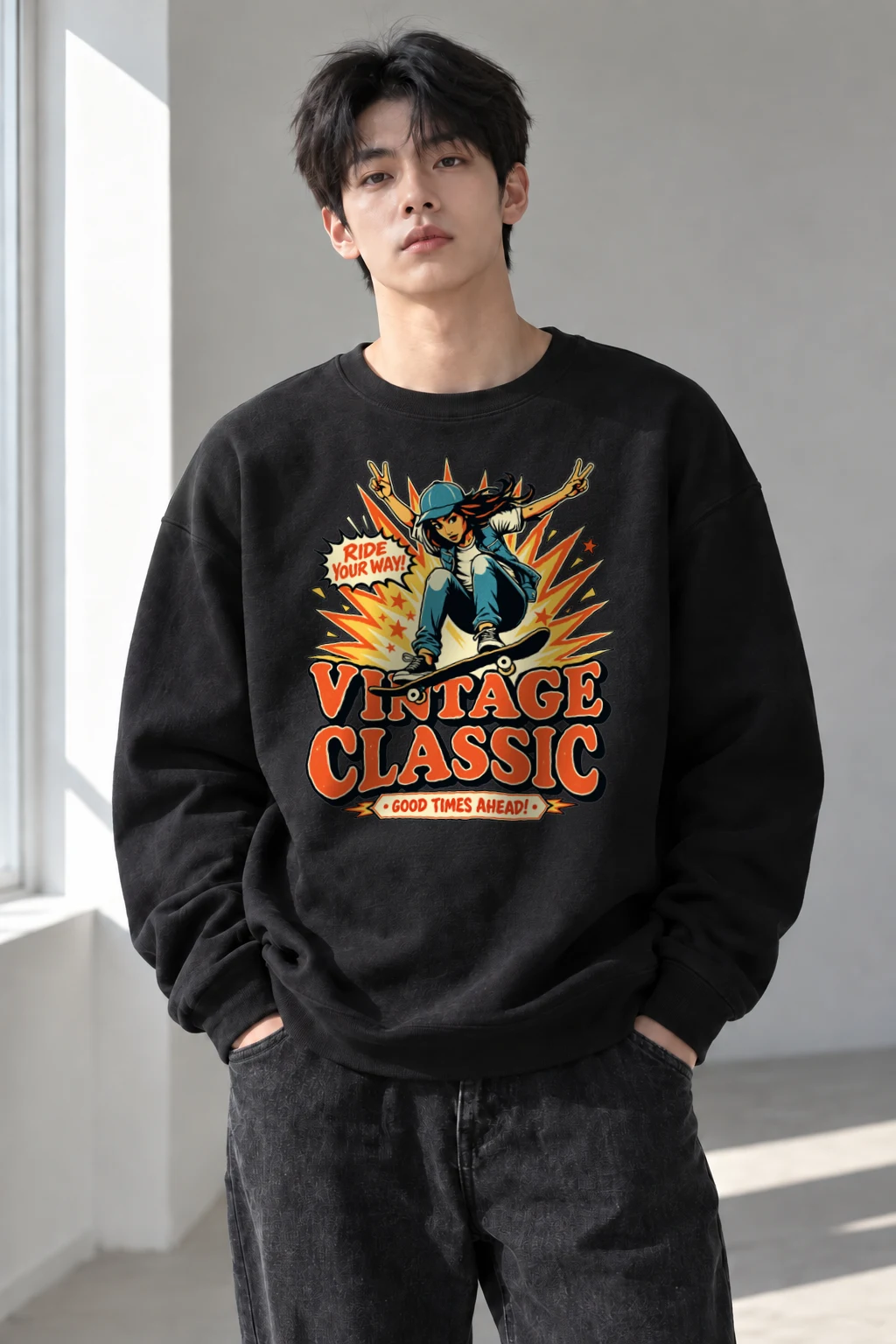 "Ride Your Way" Heavy Blend Unisex Crewneck Sweatshirt | Gildan 18000