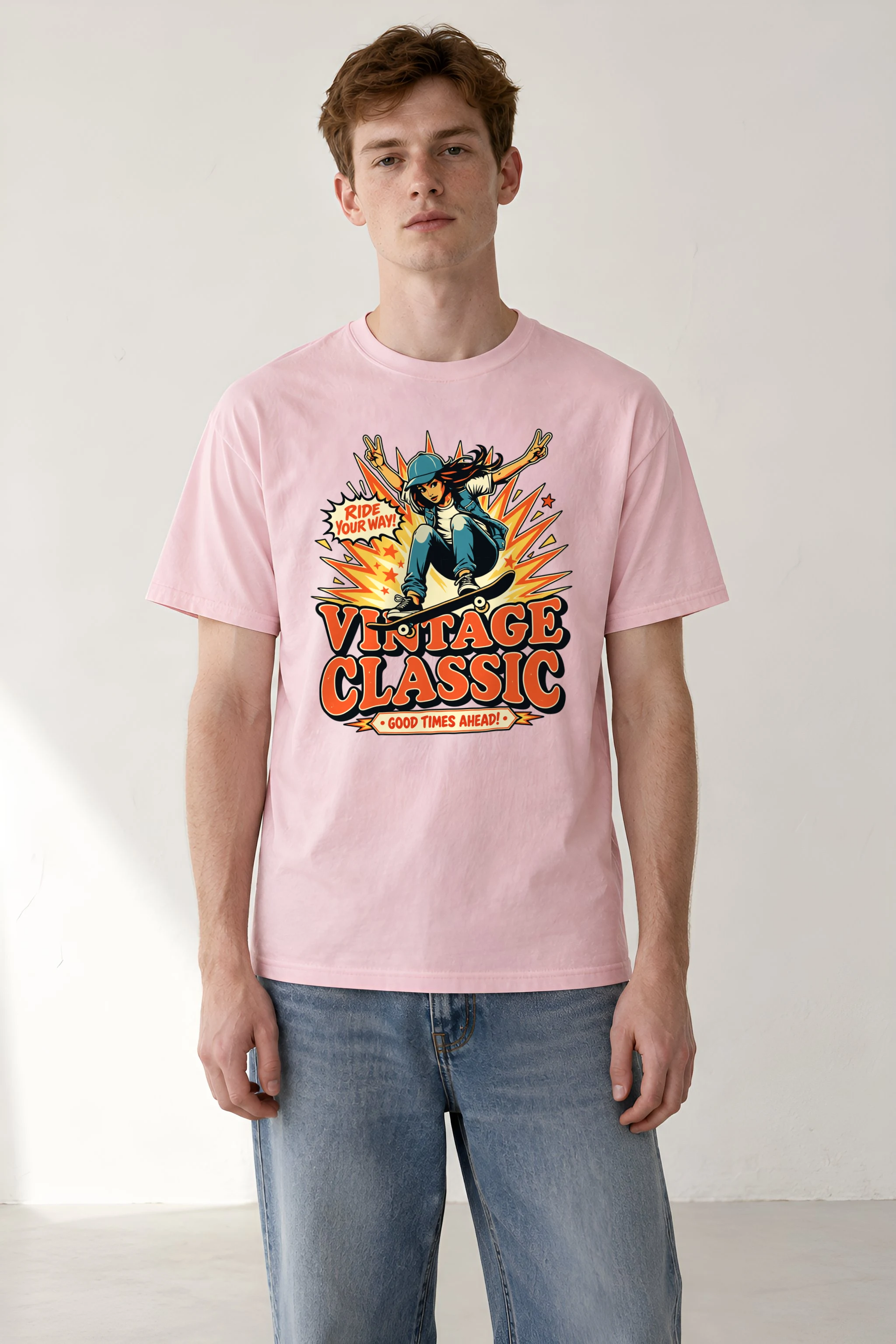 "Ride Your Way" Heavyweight Unisex Crewneck T-shirt