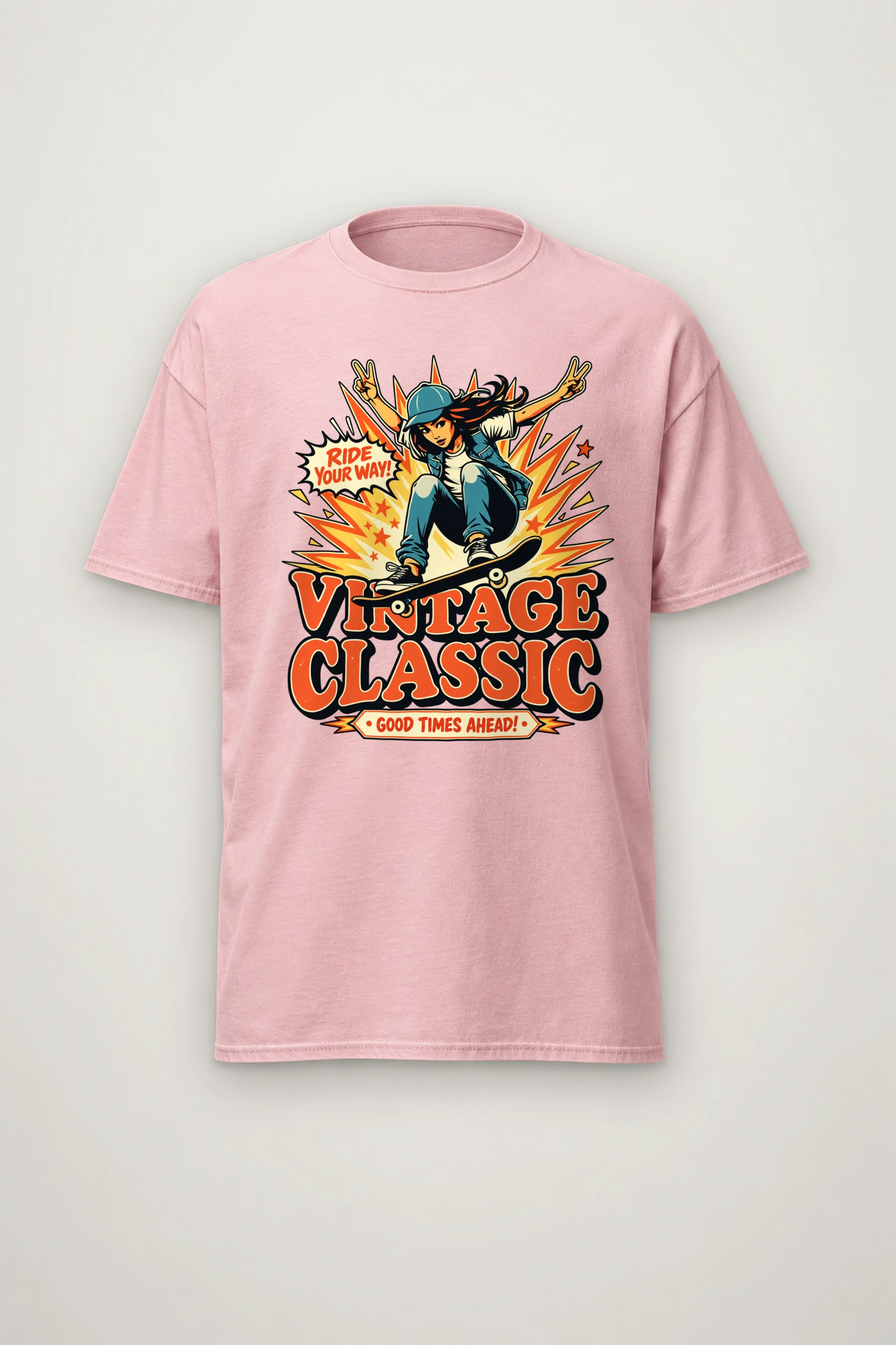 "Ride Your Way" Heavyweight Unisex Crewneck T-shirt