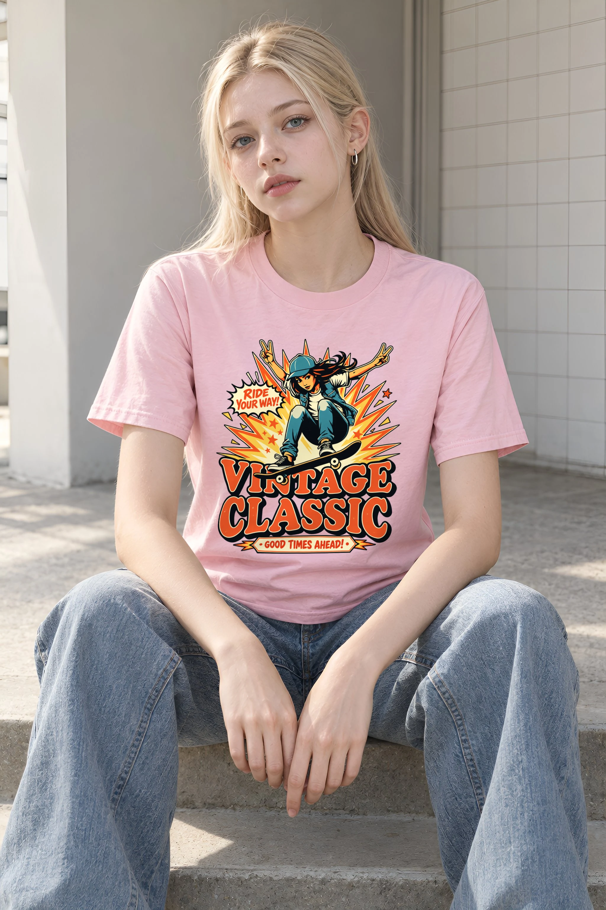 "Ride Your Way" Heavyweight Unisex Crewneck T-shirt