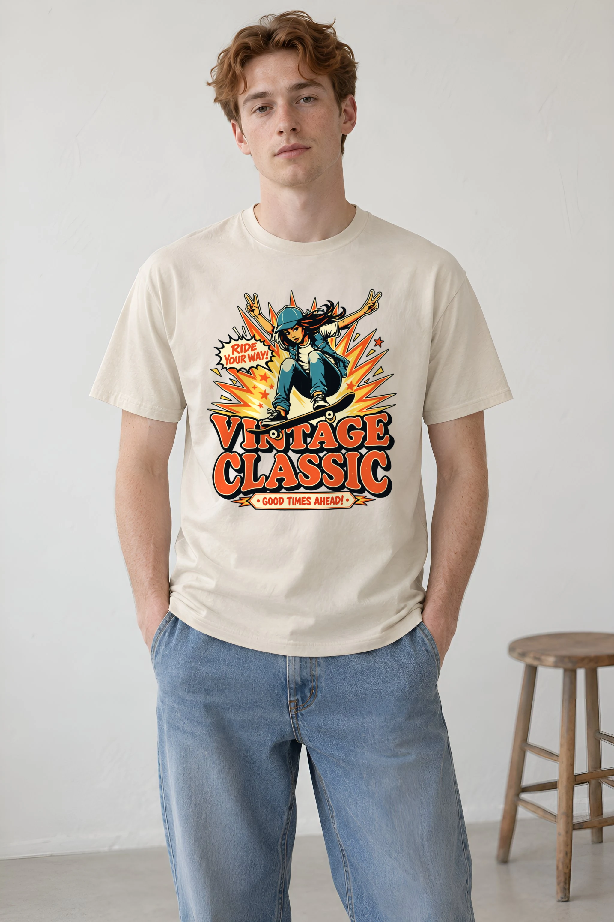 "Ride Your Way" Heavyweight Unisex Crewneck T-shirt