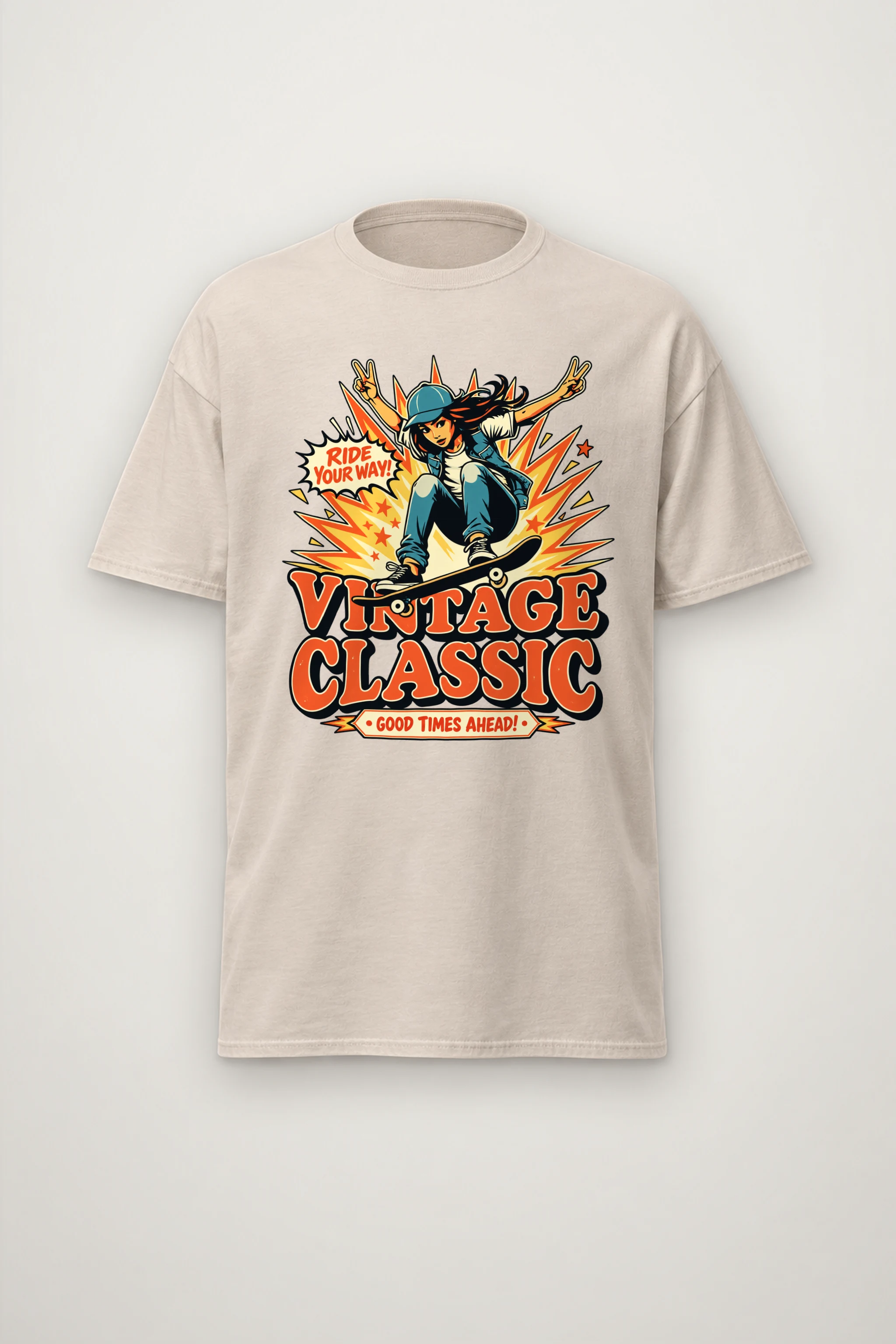 "Ride Your Way" Heavyweight Unisex Crewneck T-shirt