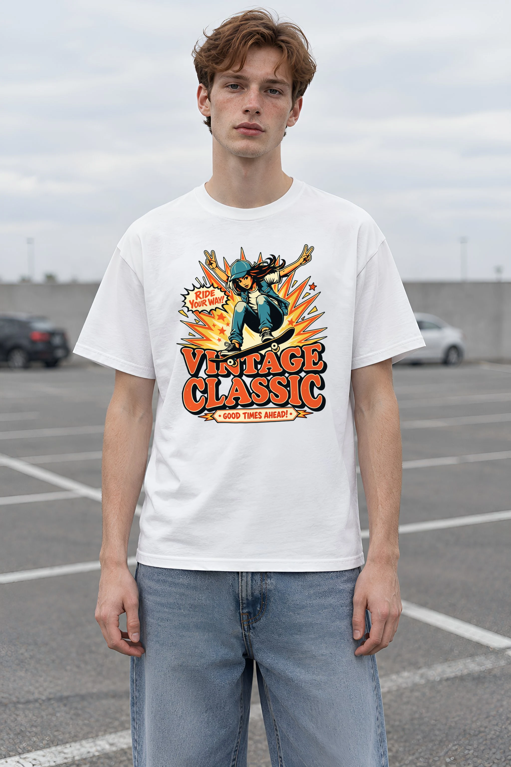 "Ride Your Way" Heavyweight Unisex Crewneck T-shirt