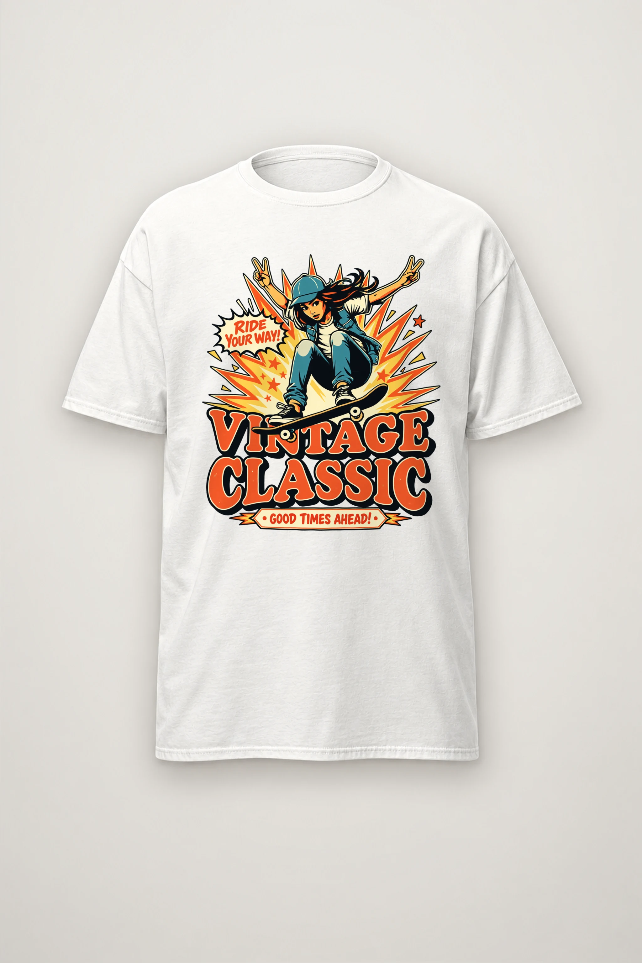 "Ride Your Way" Heavyweight Unisex Crewneck T-shirt
