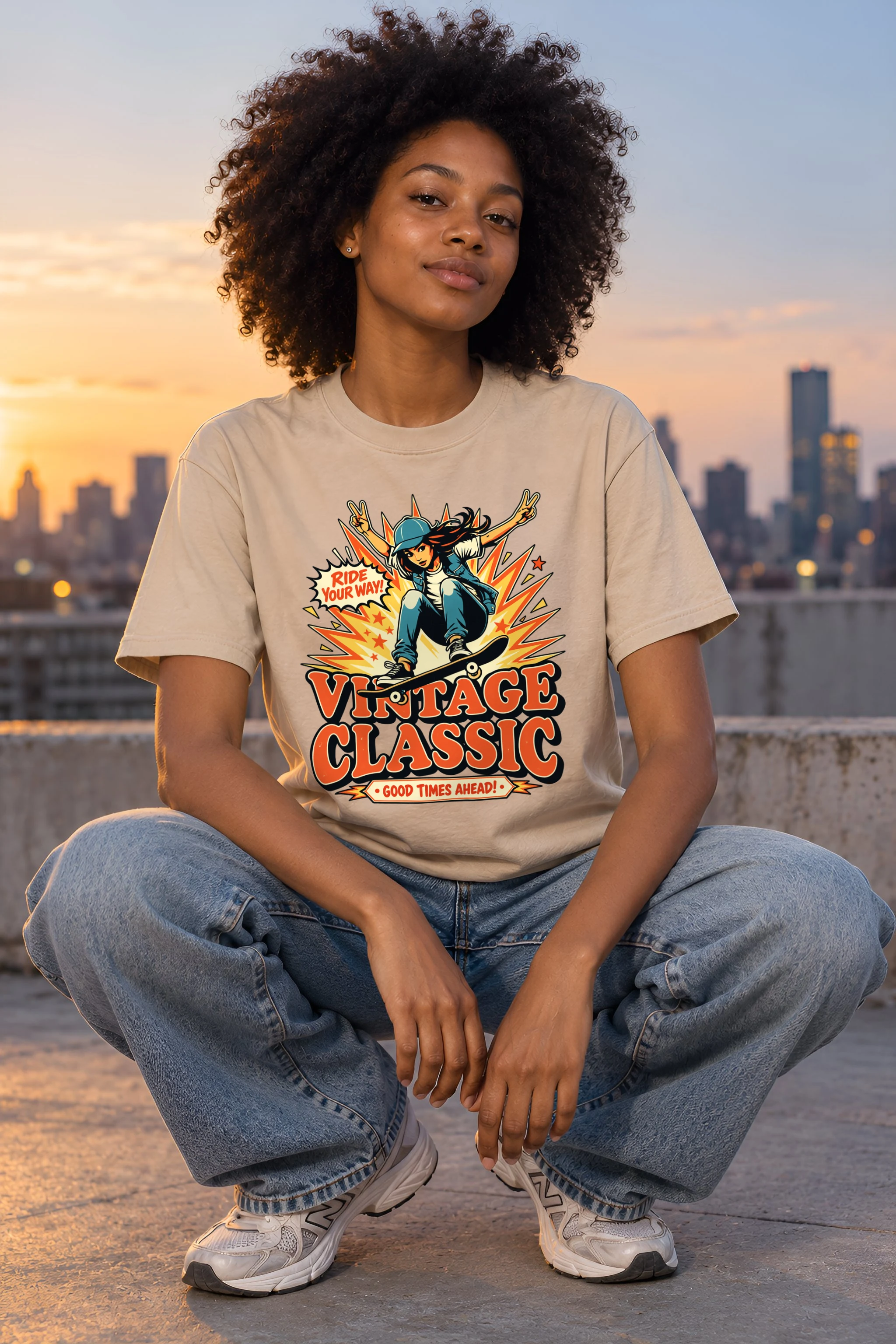 "Ride Your Way" Heavyweight Unisex Crewneck T-shirt