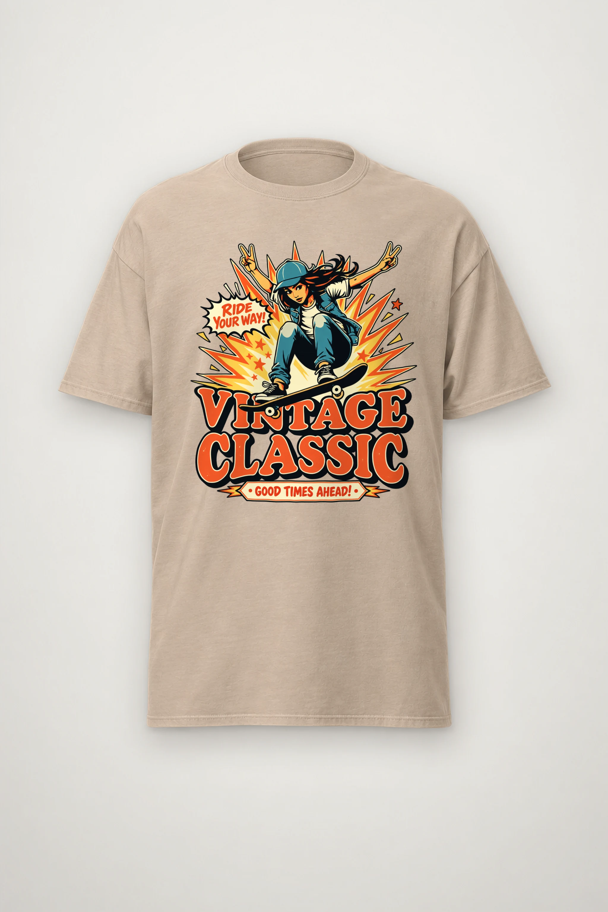 "Ride Your Way" Heavyweight Unisex Crewneck T-shirt