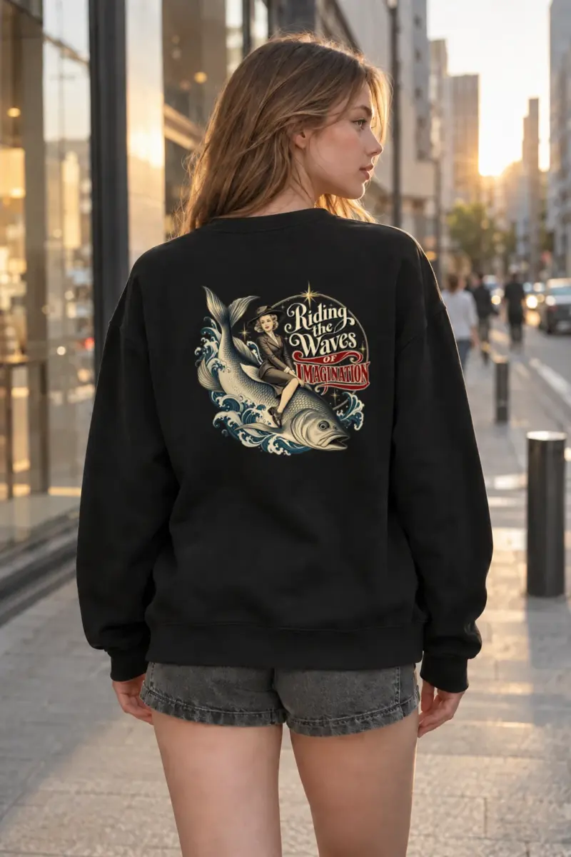 "Riding the Waves" Heavy Blend Unisex Crewneck Sweatshirt | Gildan 18000