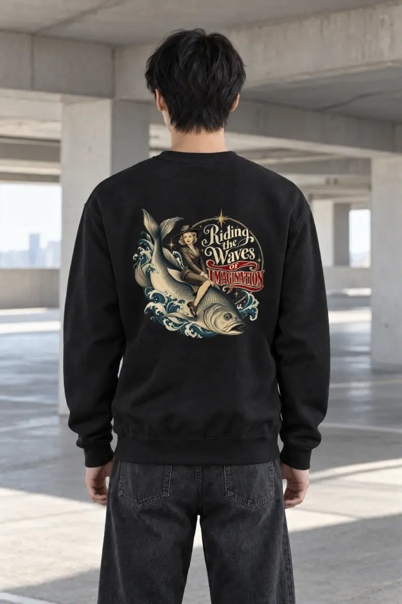 "Riding the Waves" Heavy Blend Unisex Crewneck Sweatshirt | Gildan 18000