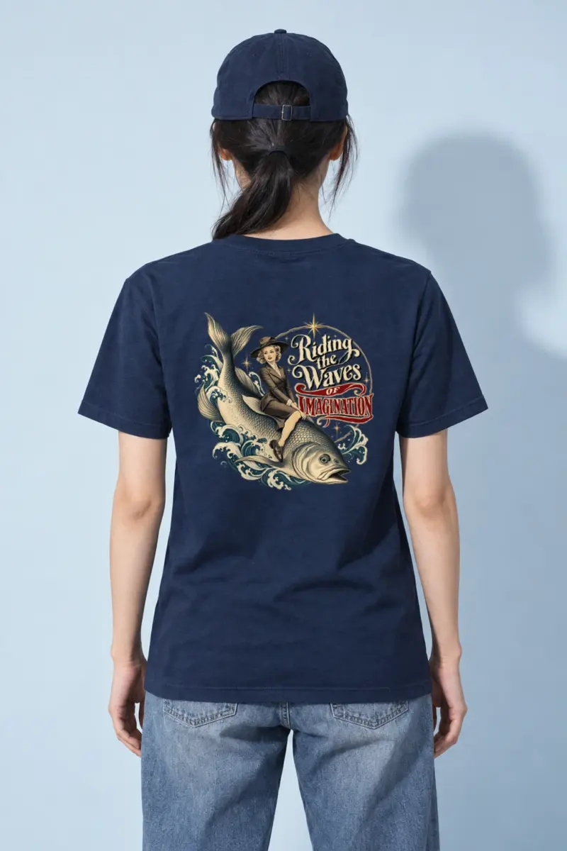 "Riding the Waves" Heavyweight Unisex Crewneck T-shirt