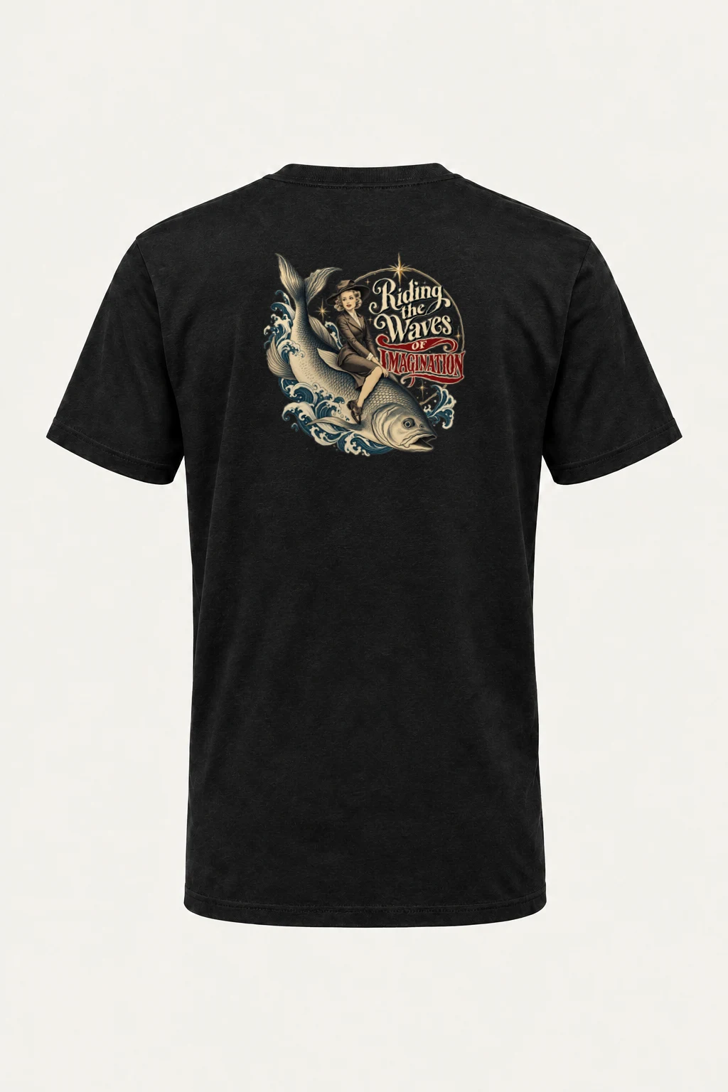 "Riding the Waves" Heavyweight Unisex Crewneck T-shirt | Gildan 5000
