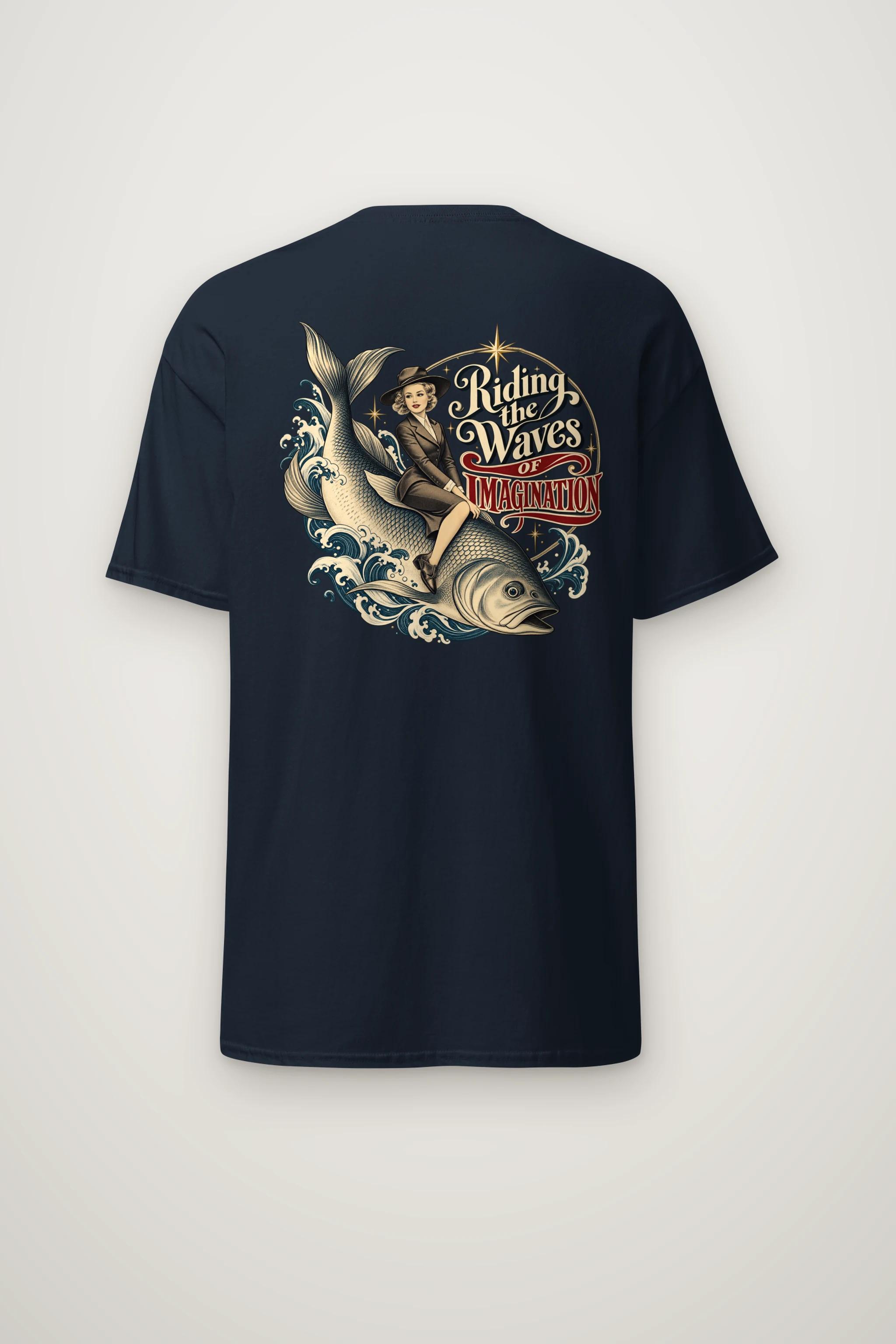 "Riding the Waves" Heavyweight Unisex Crewneck T-shirt