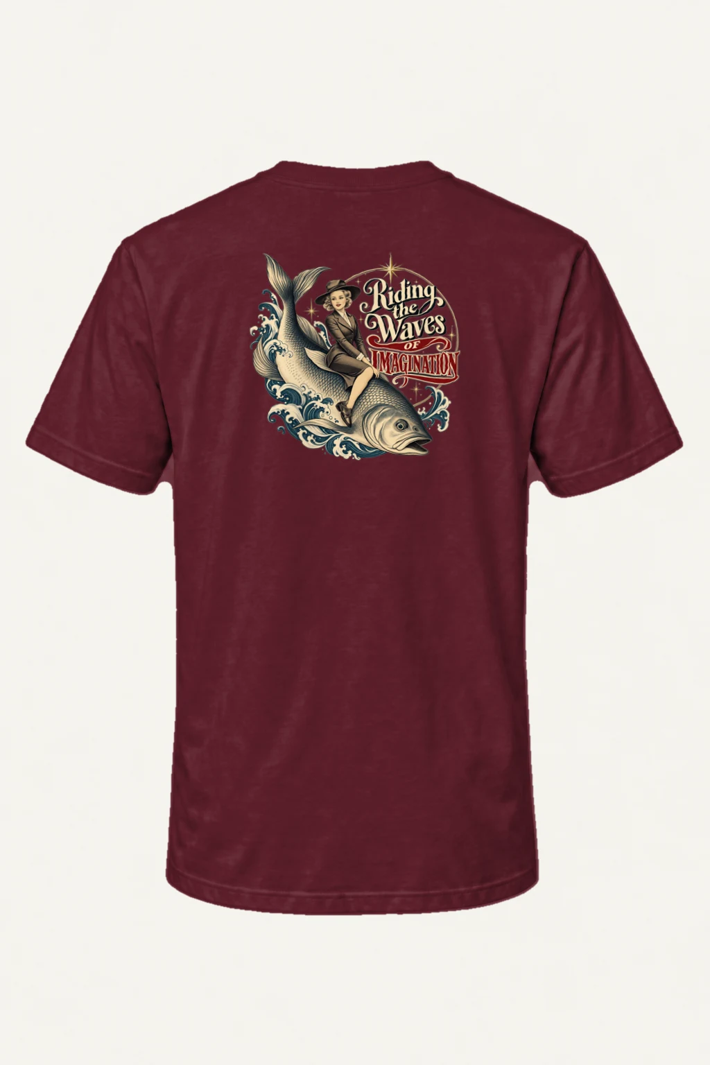 "Riding the Waves" Heavyweight Unisex Crewneck T-shirt | Gildan 5000
