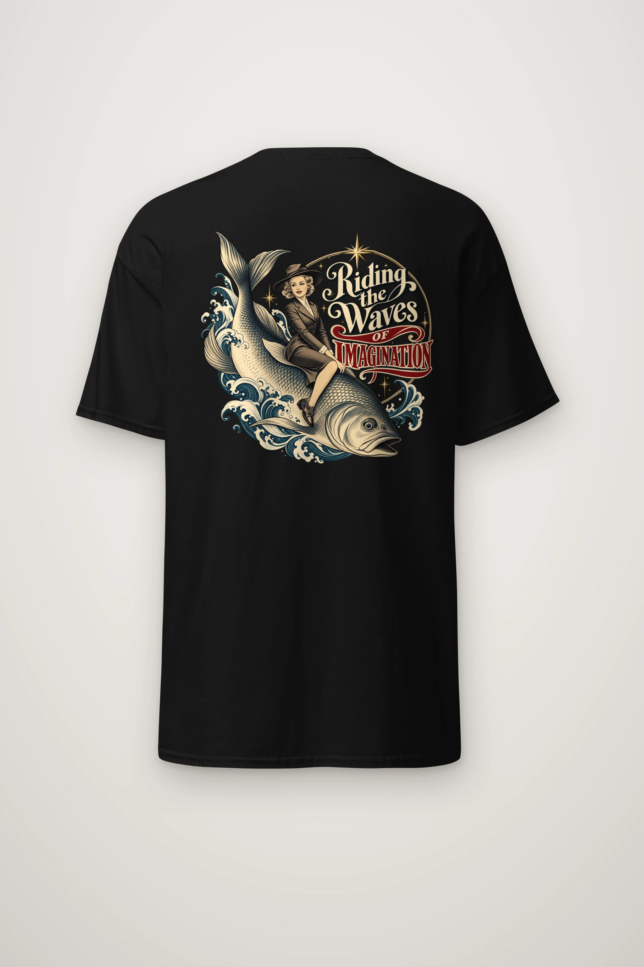 "Riding the Waves" Heavyweight Unisex Crewneck T-shirt