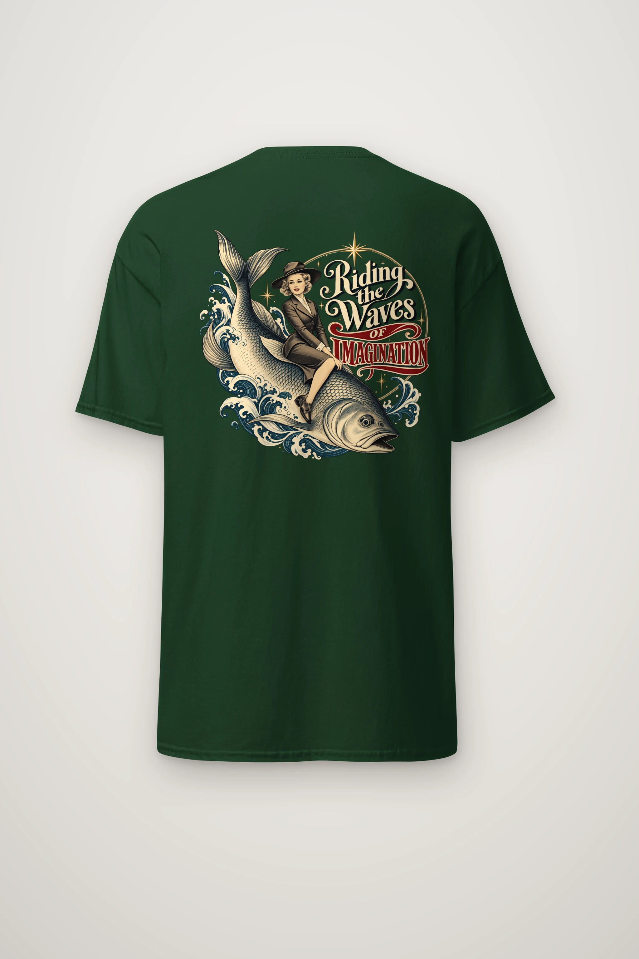 "Riding the Waves" Heavyweight Unisex Crewneck T-shirt