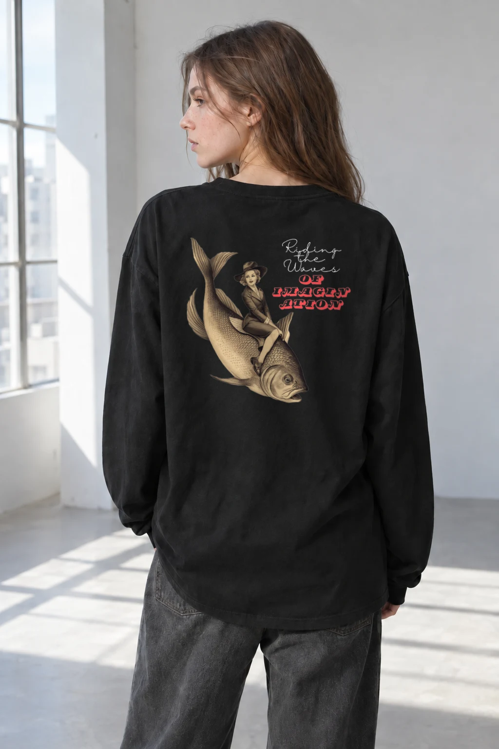 "Riding The Waves" Unisex Longsleeve T-shirt | Gildan 2400