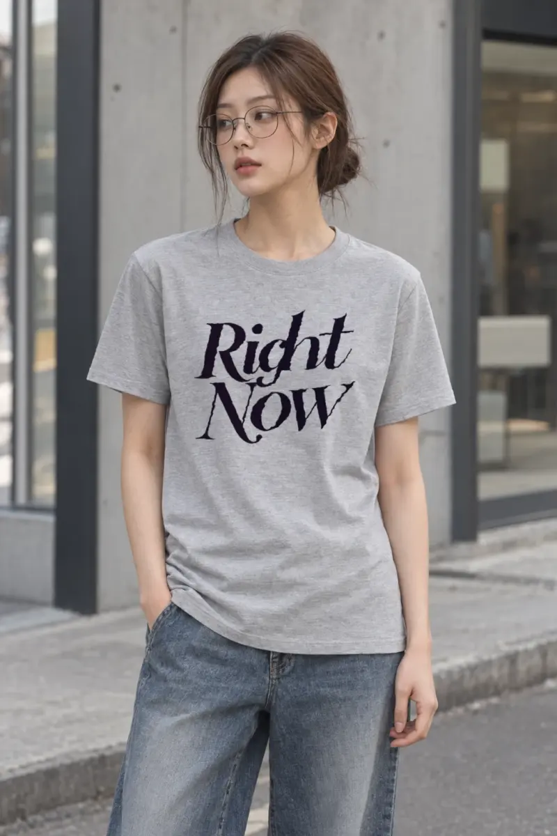 "Right Now" Heavyweight Unisex Crewneck T-shirt
