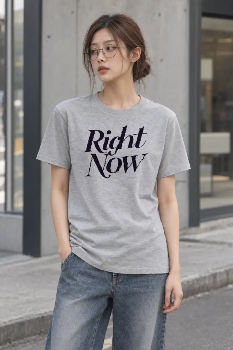 "Right Now" Heavyweight Unisex Crewneck T-shirt