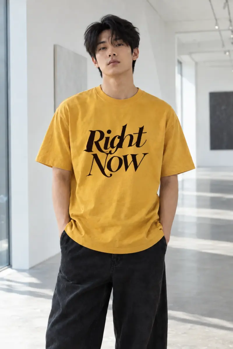 "Right Now" Heavyweight Unisex Crewneck T-shirt | Gildan 5000