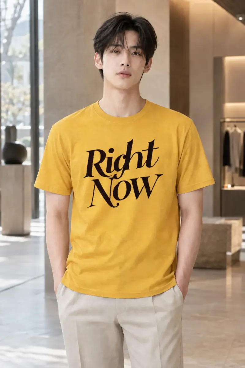 "Right Now" Heavyweight Unisex Crewneck T-shirt | Gildan 5000