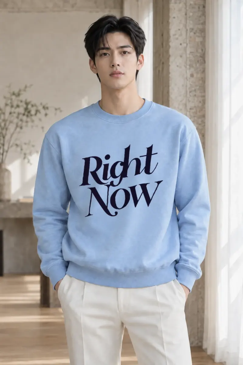 "Right Now Script" Heavy Blend Unisex Crewneck Sweatshirt | Gildan 18000