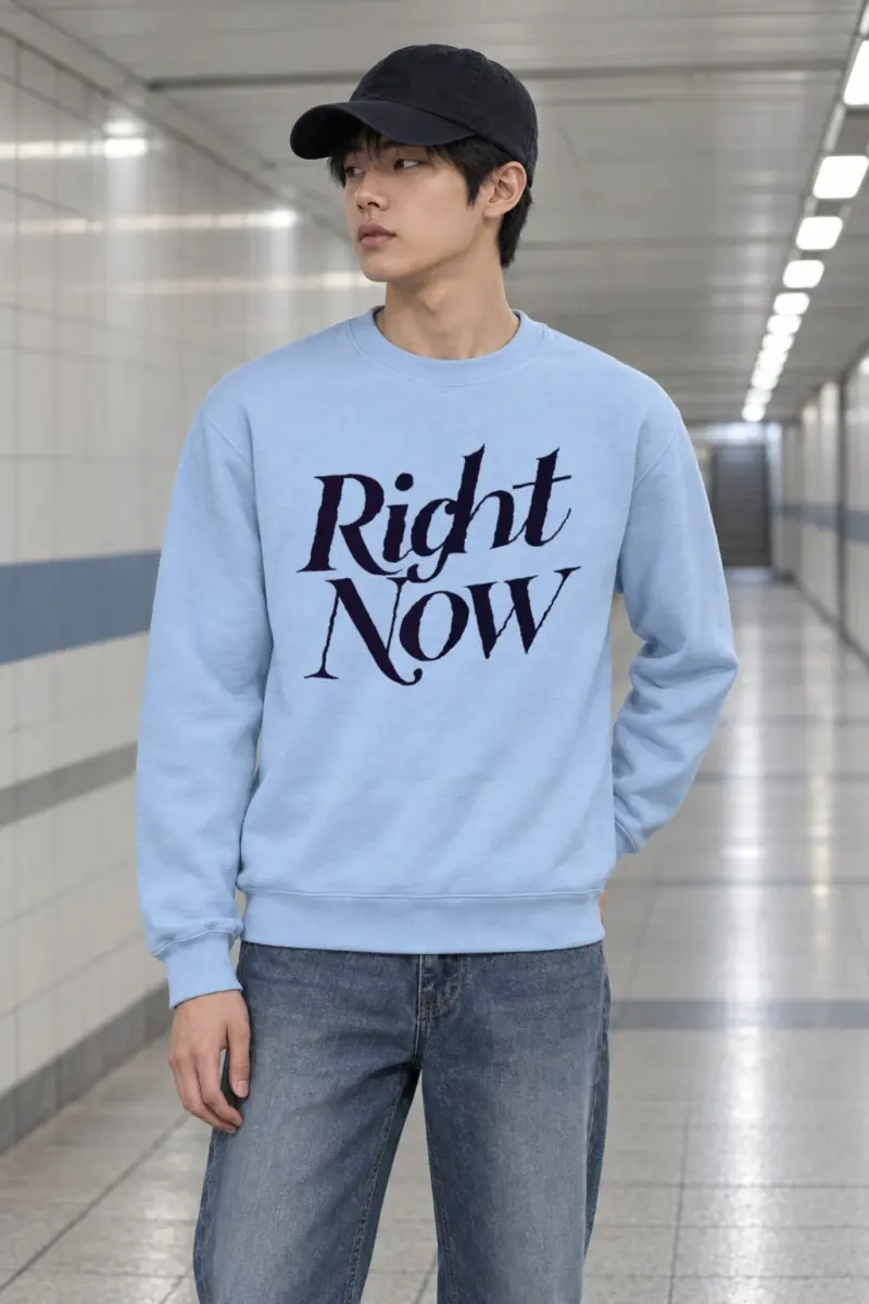 "Right Now Script" Heavy Blend Unisex Crewneck Sweatshirt