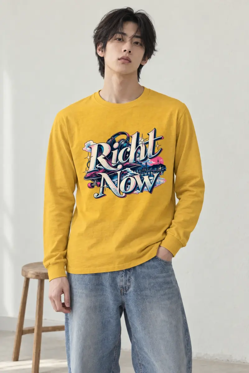 "Right Now Letterscape" Unisex Longsleeve T-shirt