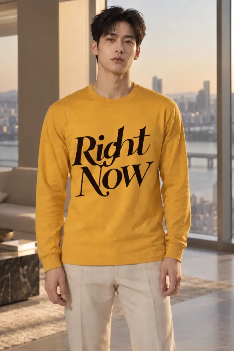 "Right Now Script" Unisex Longsleeve T-shirt | Gildan 2400