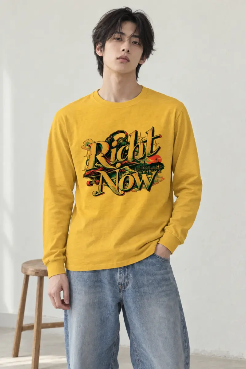 "Right Now Letterscape" Unisex Longsleeve T-shirt