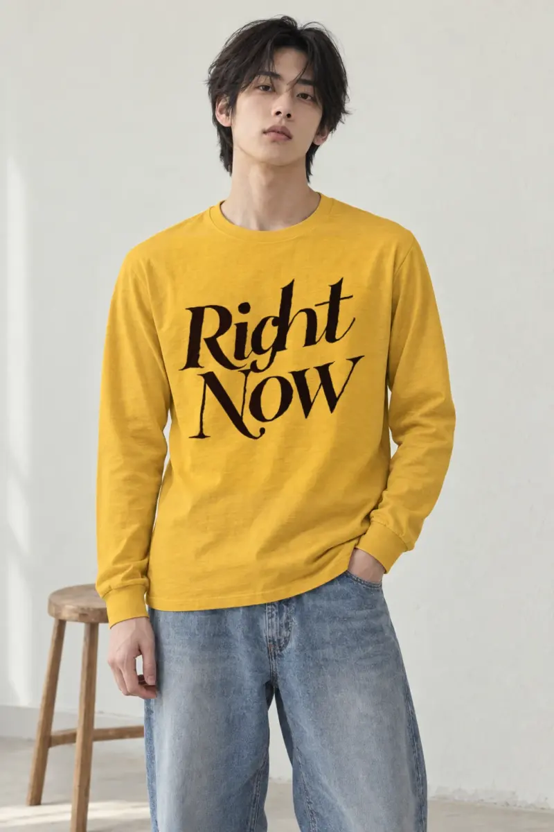 "Right Now Script" Unisex Longsleeve T-shirt