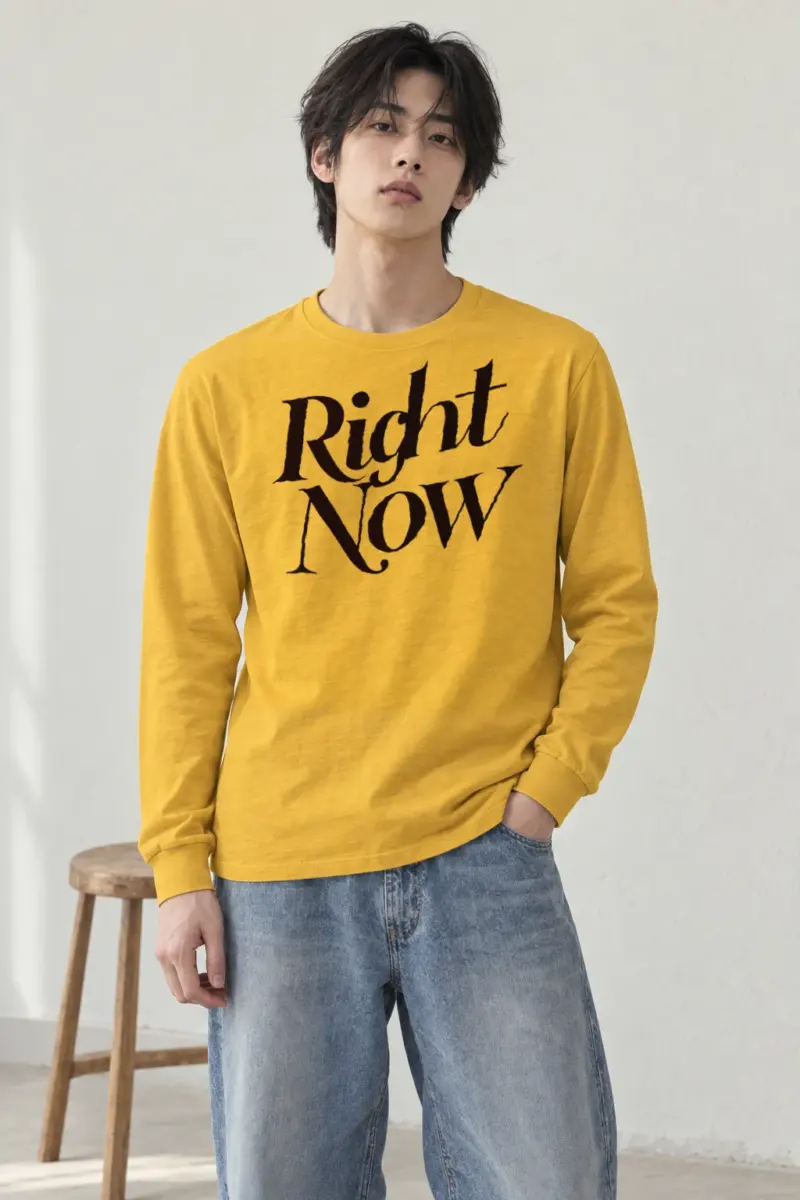 "Right Now Script" Unisex Longsleeve T-shirt