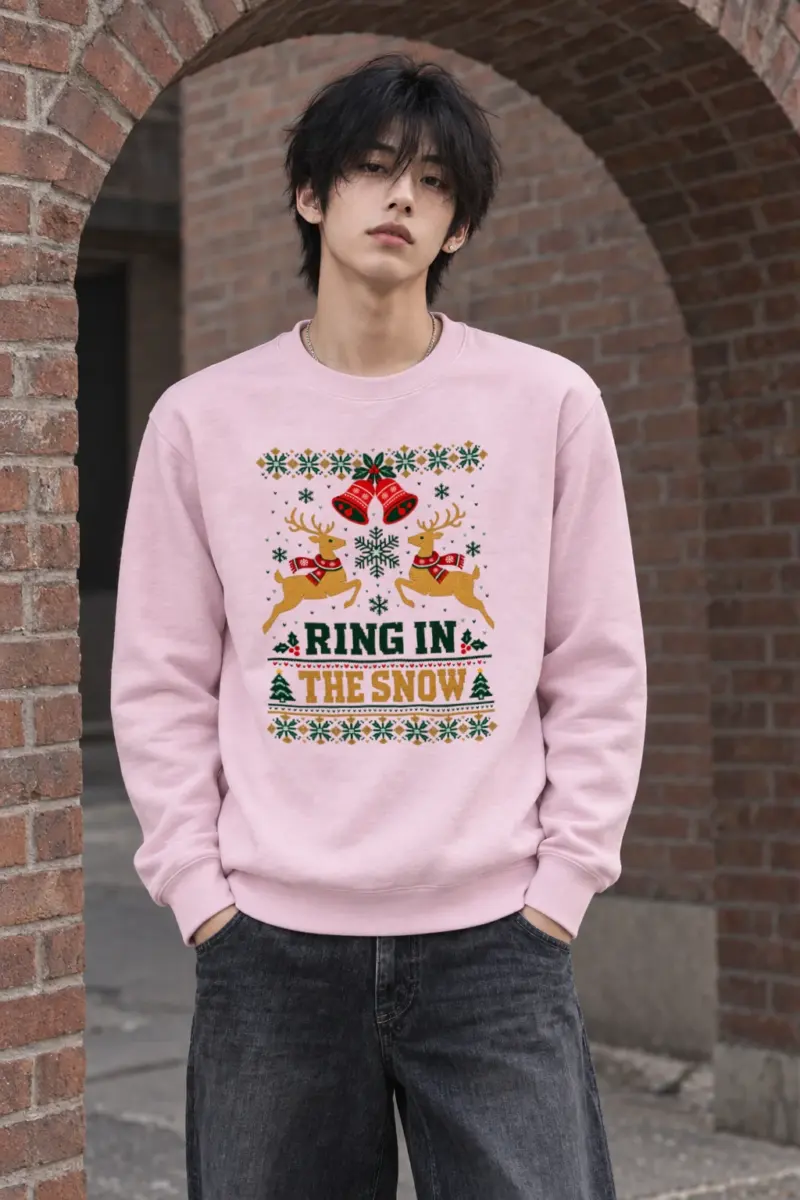 "Ring In The Snow" Heavy Blend Unisex Crewneck Sweatshirt