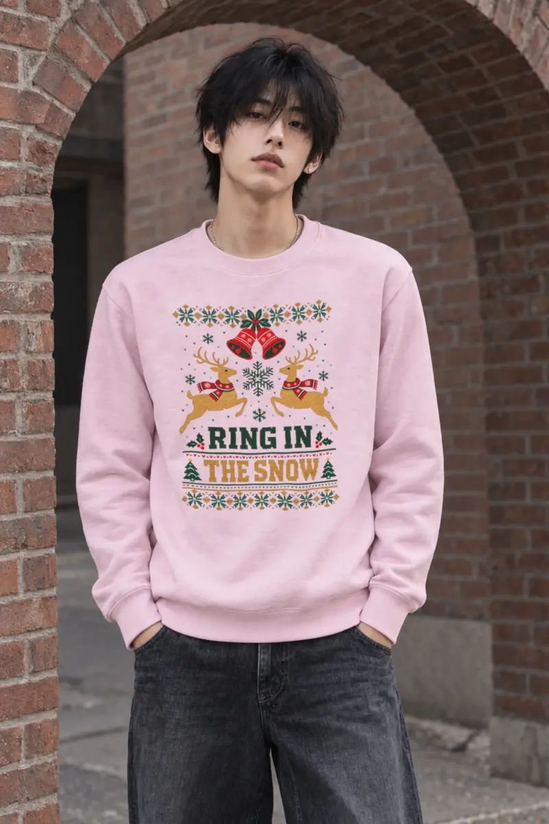 "Ring In The Snow" Heavy Blend Unisex Crewneck Sweatshirt