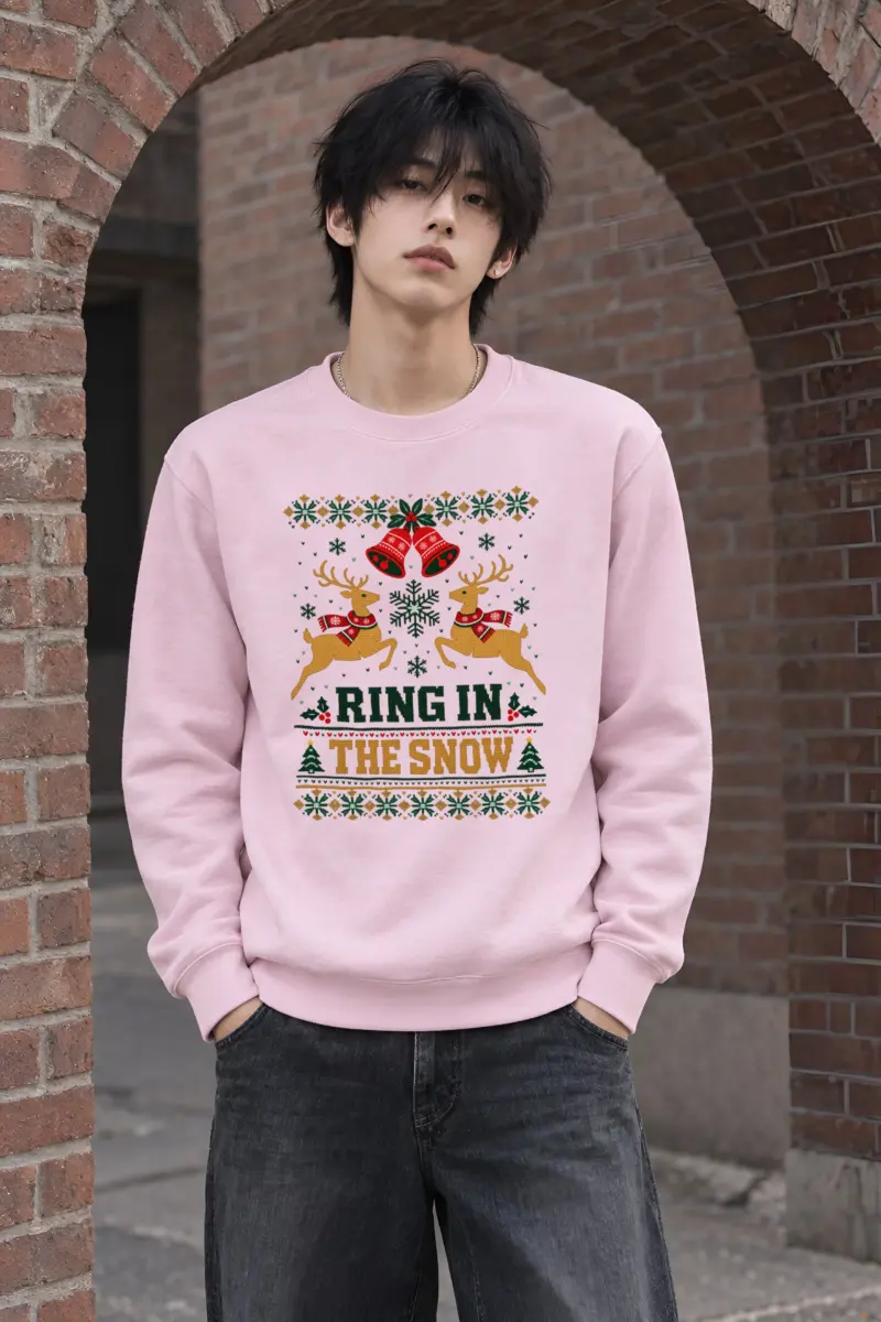 "Ring In The Snow" Heavy Blend Unisex Crewneck Sweatshirt