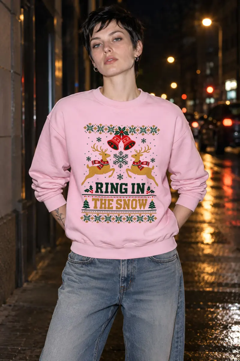 "Ring In The Snow" Heavy Blend Unisex Crewneck Sweatshirt