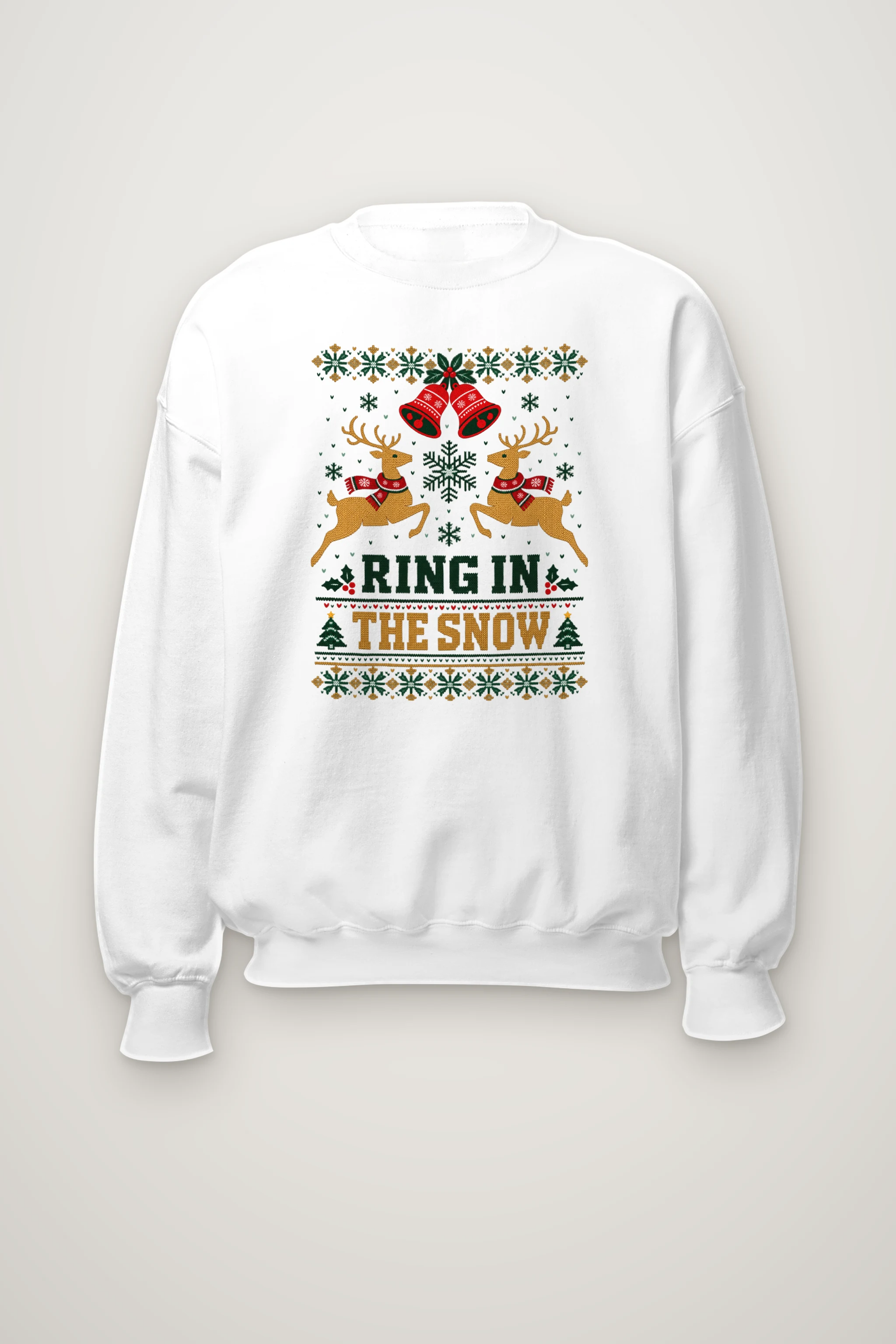 "Ring In The Snow" Heavy Blend Unisex Crewneck Sweatshirt