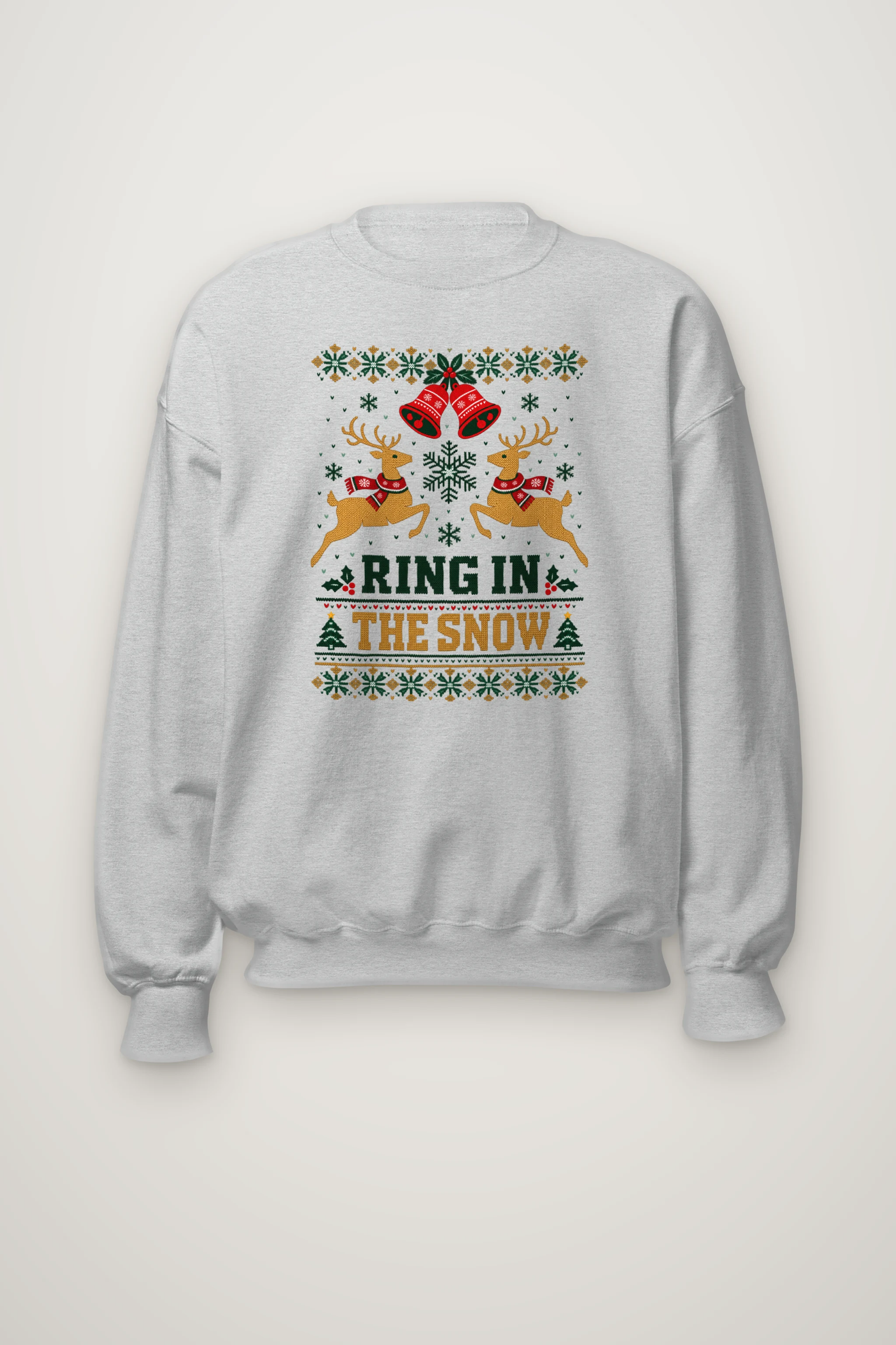 "Ring In The Snow" Heavy Blend Unisex Crewneck Sweatshirt
